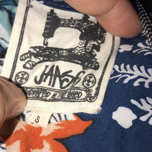 Jaase Mia Maxi Dress In Miak Print Smocked Waist 3/4 Sleeve Blue Size Small - Picture 9 of 10